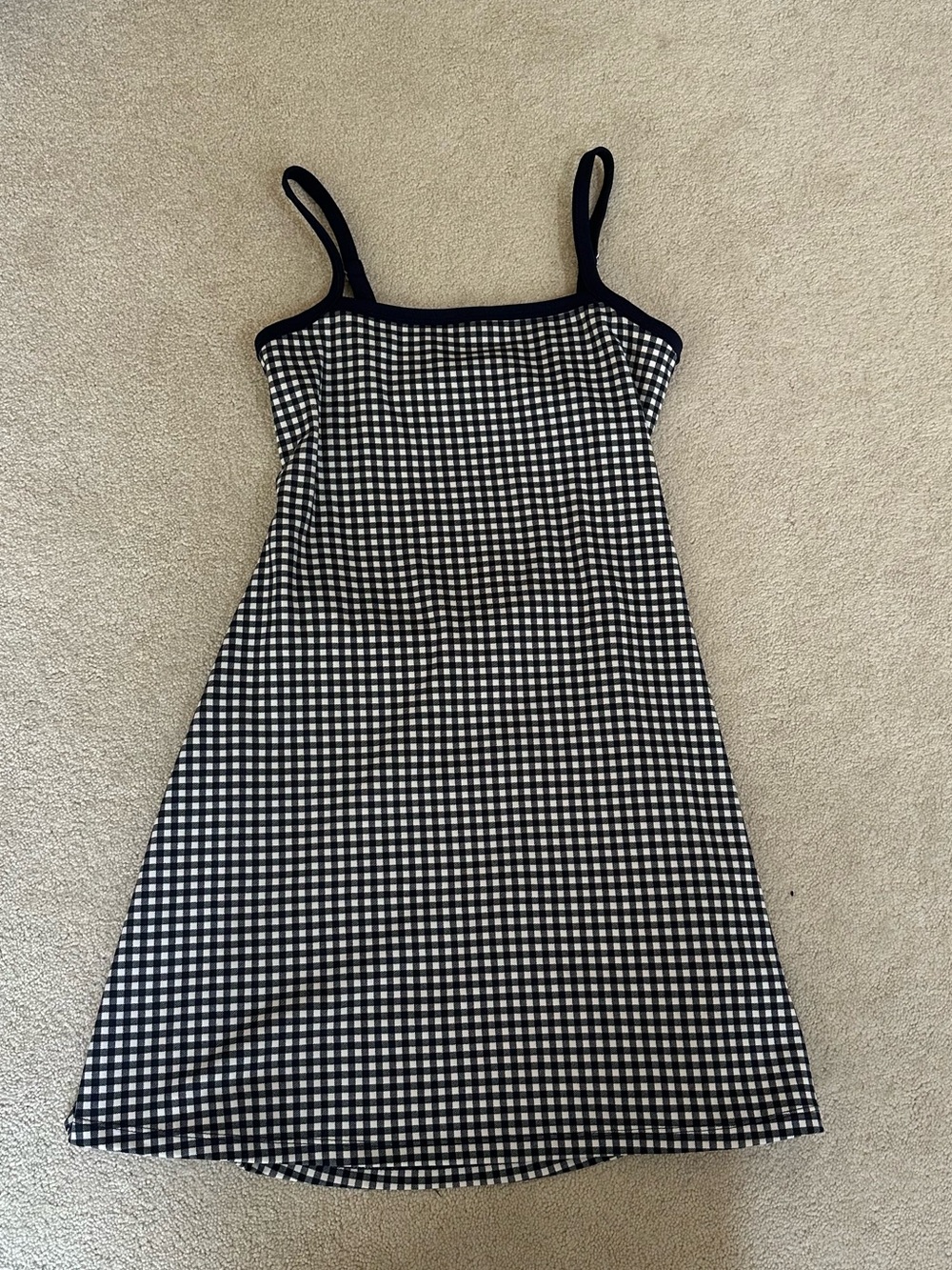 wild fable Navy Blue & White Gingham Butterbliss Mini Skater Dress